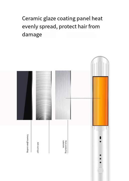 Rechargeable Hair Flat Iron Hair Straight Stick Travel Curl Straightening and Curling Hair Straightener Flat Iron Cordless