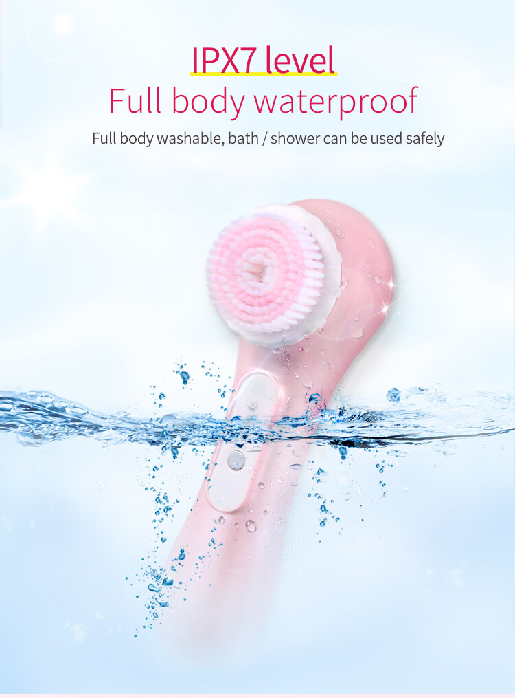  IPX7 Waterproof Facial Cleansing Brush Sonic Massager Cleaner Brush Silicone Electric Face Brush Cleanser