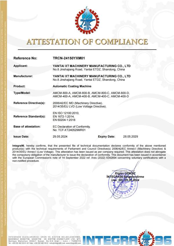 Certificado CE para máquina envolvedora automática new_01