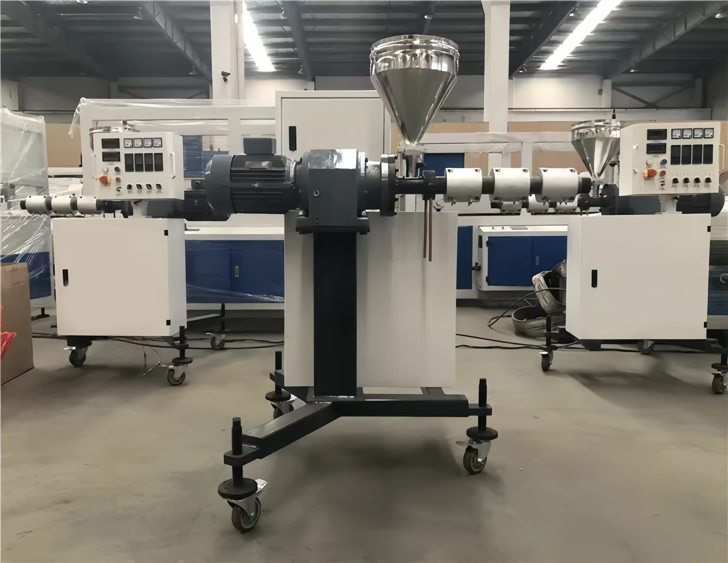 Single wall corrugated pipe production line