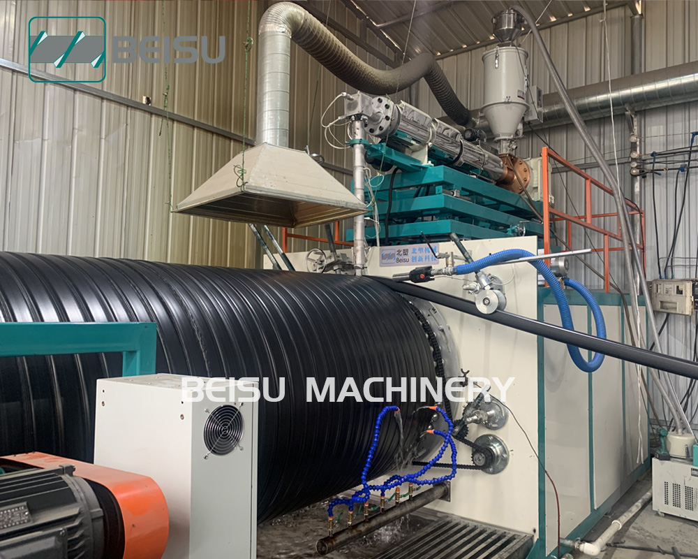 Hollow wall winding pipe production line