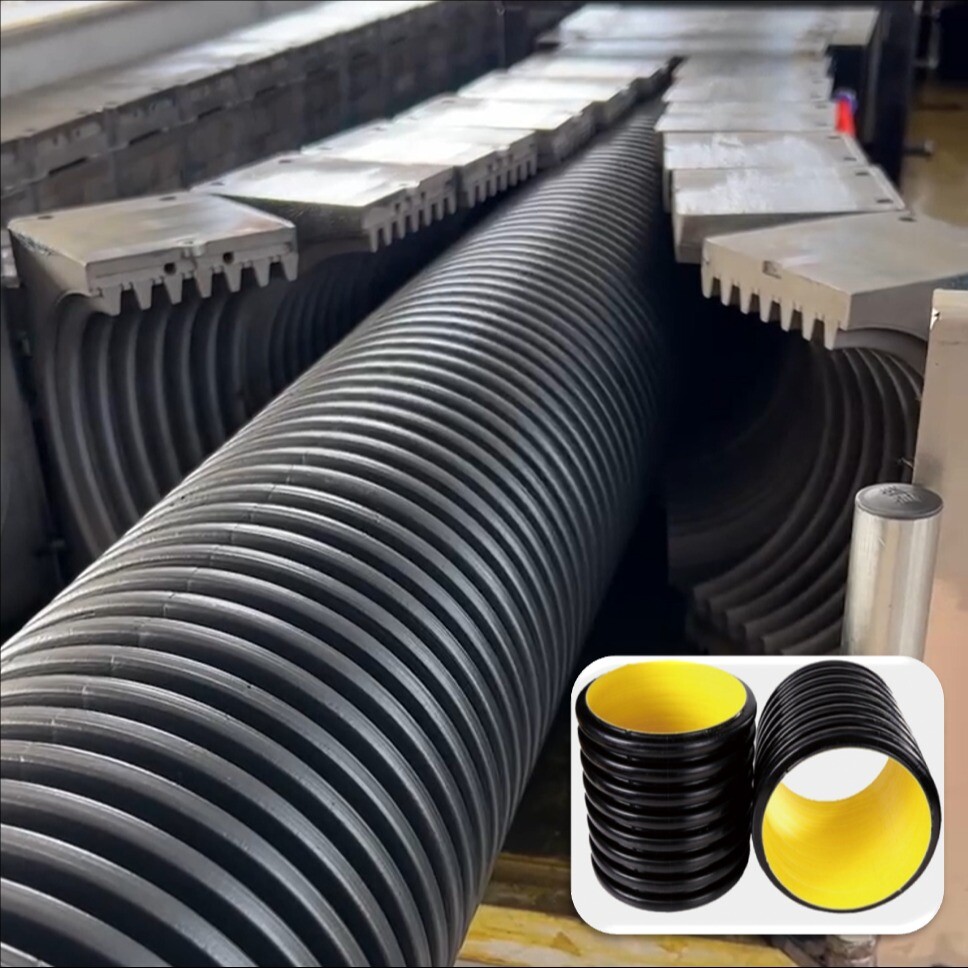 Double-wall corrugated pipe production line