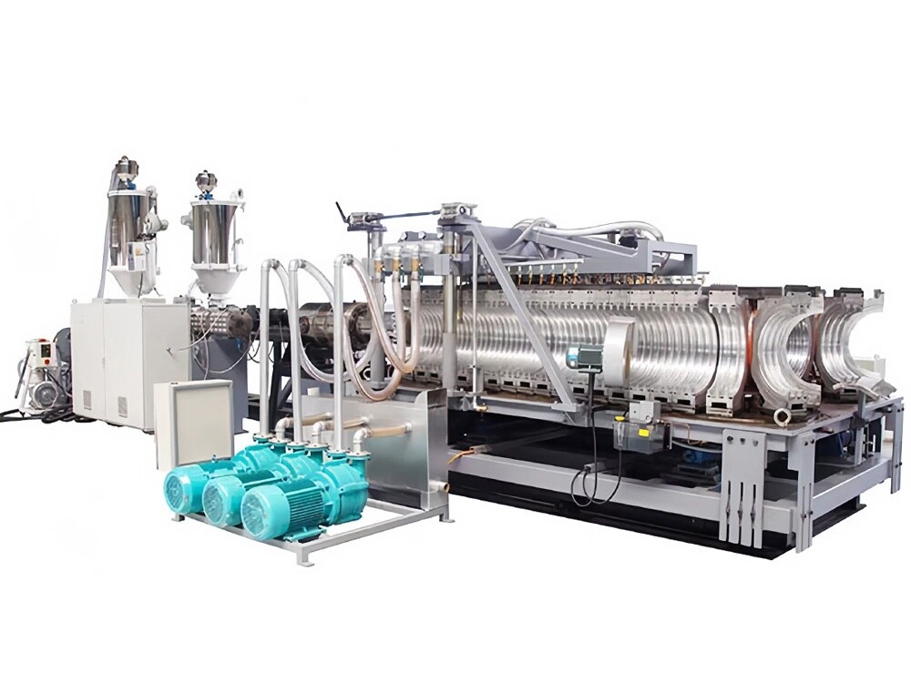 Double-wall corrugated pipe production line