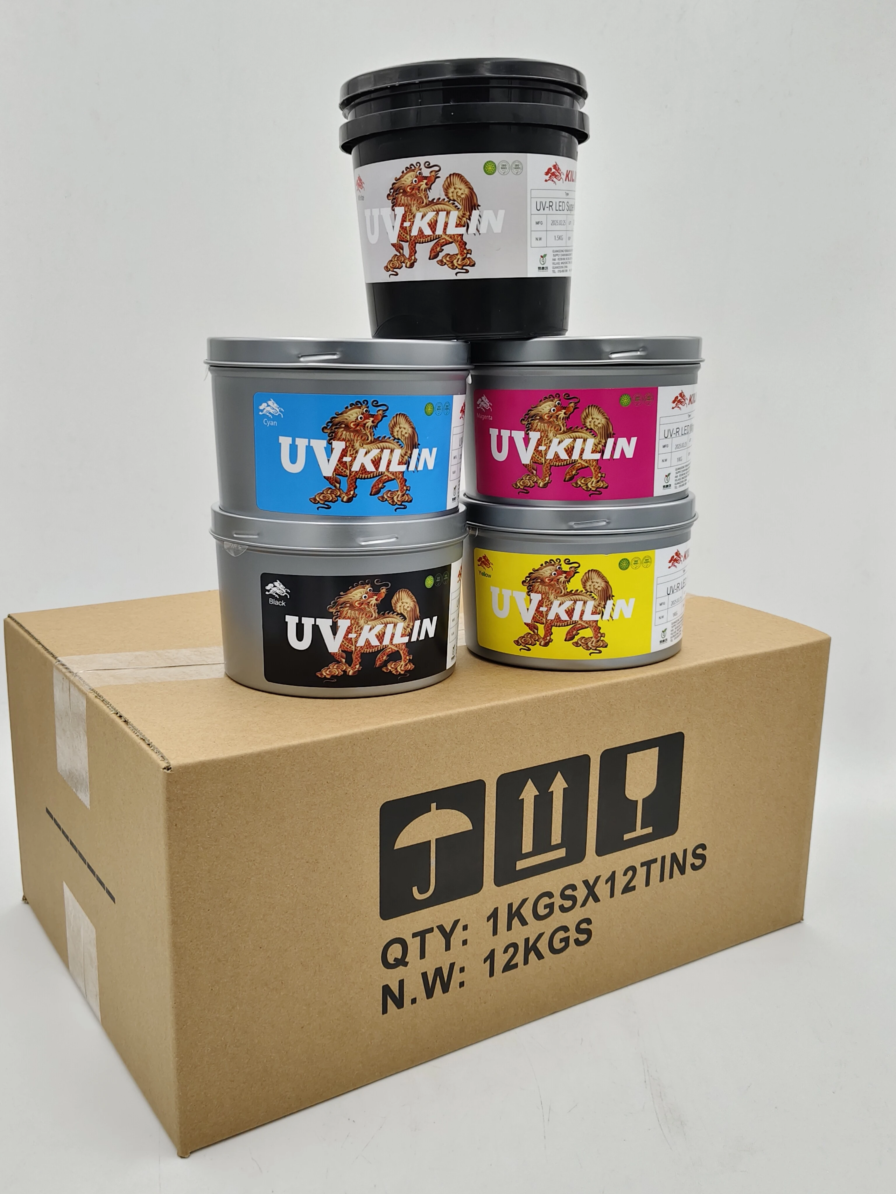 Tinta UV-R LED lima warna (kaleng 1 kg)