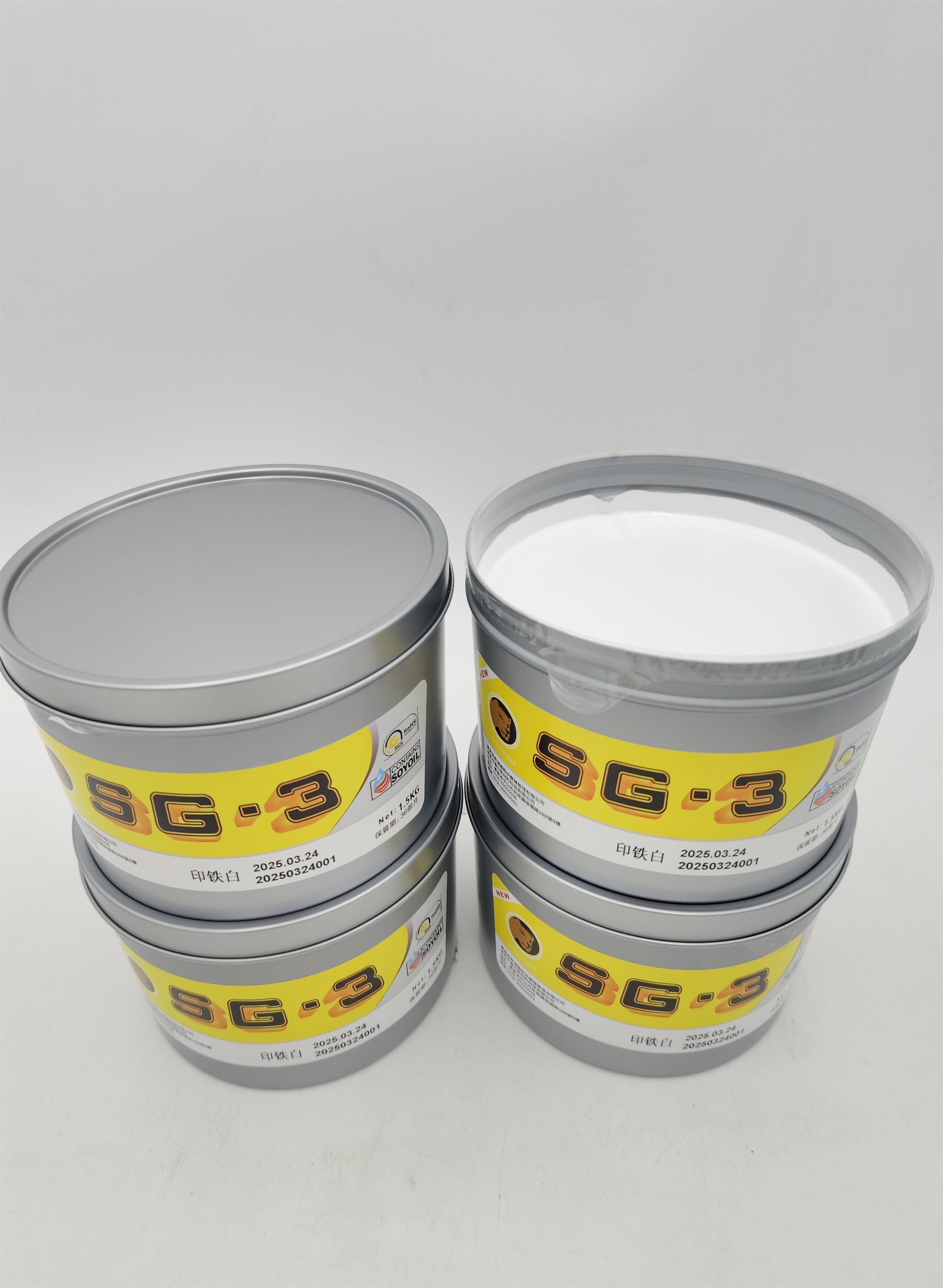 Tinta putih untuk cetak kaleng SG-3 (kaleng 1 kg, isi 1,5 kg)