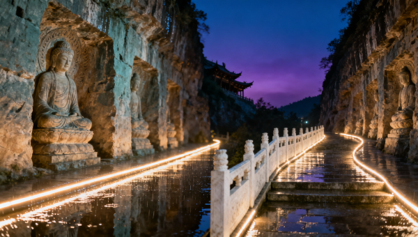 龙门石窟夜游全攻略里没说的细节：雨天开放吗？老人小孩建议停留多久？