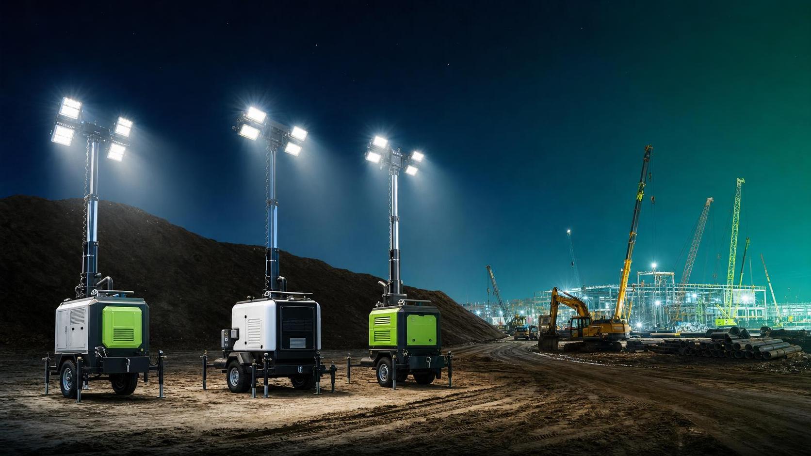 Lighting Tower における電源オプション：バッテリー、ディーゼル、それともハイブリッド？夜間工事向け