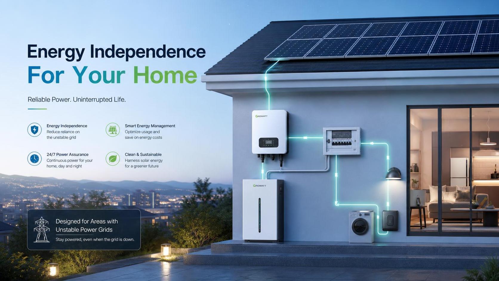 Como o armazenamento residencial de energia promove a independência energética em áreas com rede elétrica instável