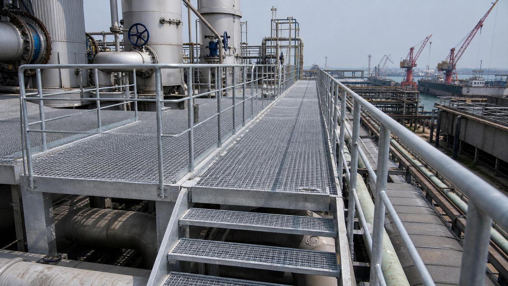 ¿Para qué se utiliza la rejilla de acero galvanizado en plataformas y pasarelas industriales?