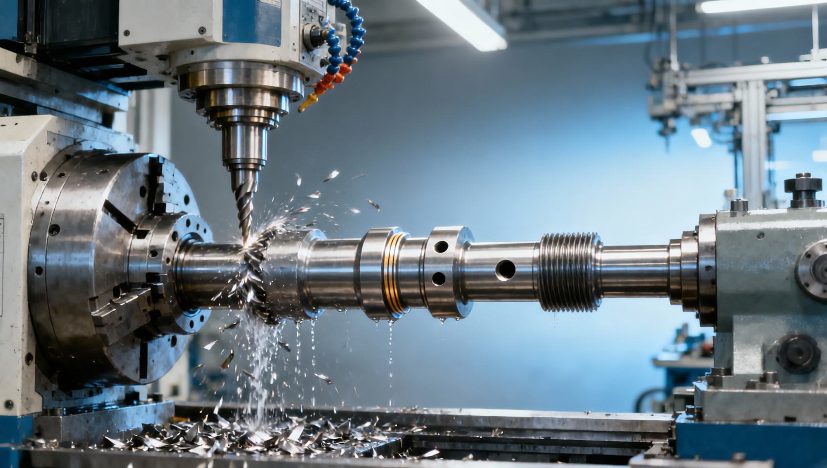 When does a CNC turning center improve throughput for shaft parts?