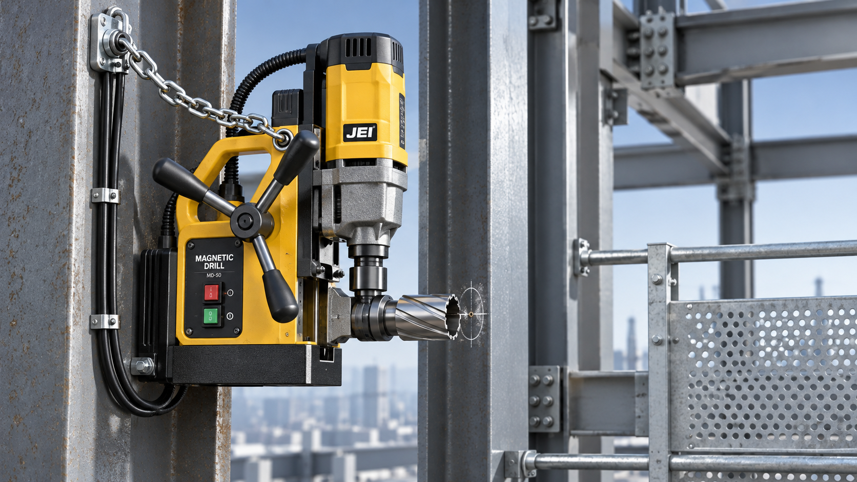 Comprobaciones de seguridad para taladros magnéticos en perforaciones verticales y sobre cabeza