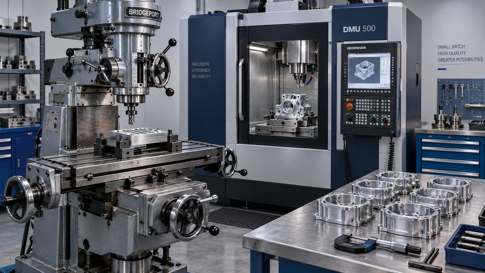 Máquinas de fresado manuales frente a máquinas CNC para trabajos de producción en pequeños lotes
