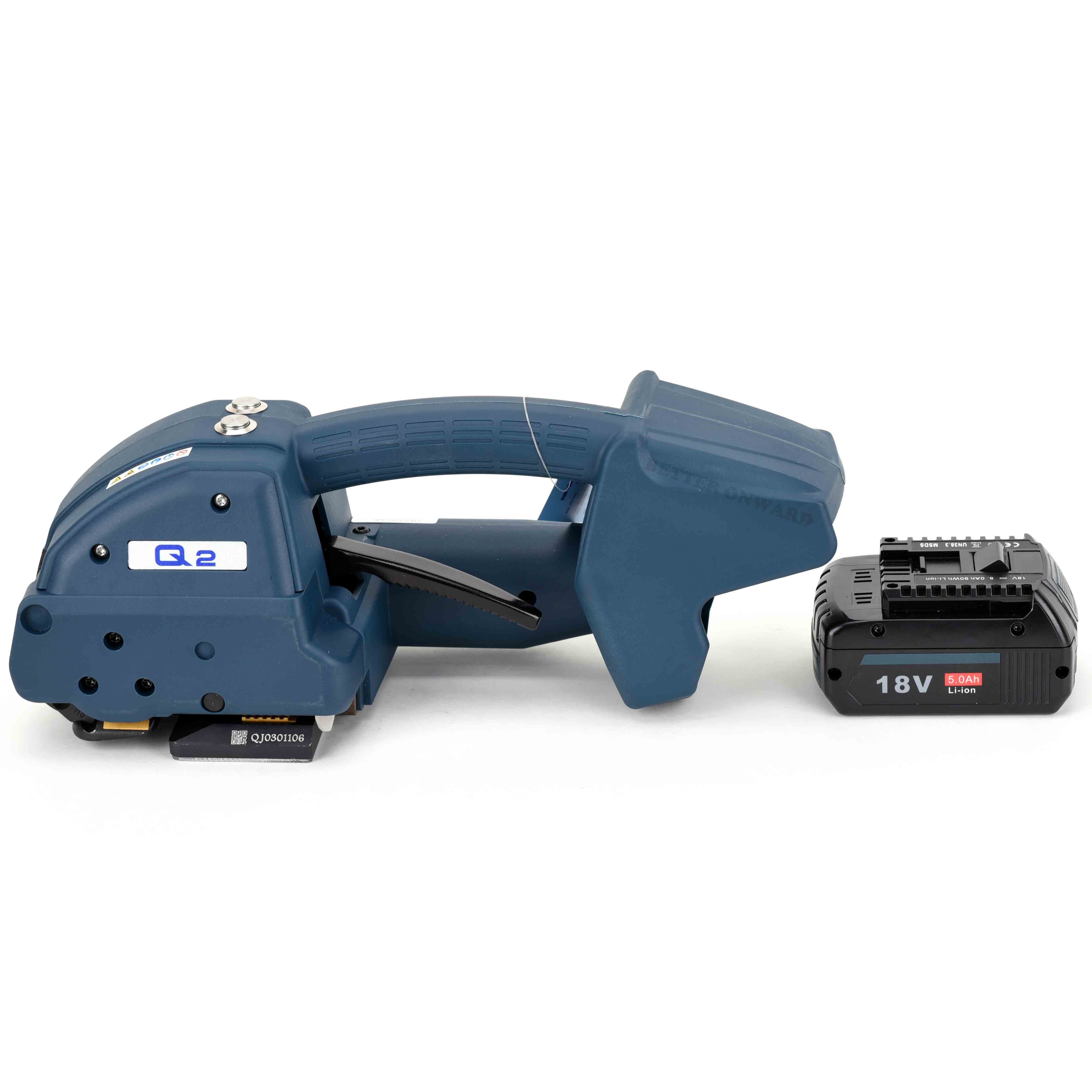 Q2 Full Automatic Battery Powered Plastic Strapping Tools for Tensioning Friction Welding and Cutting Straps
