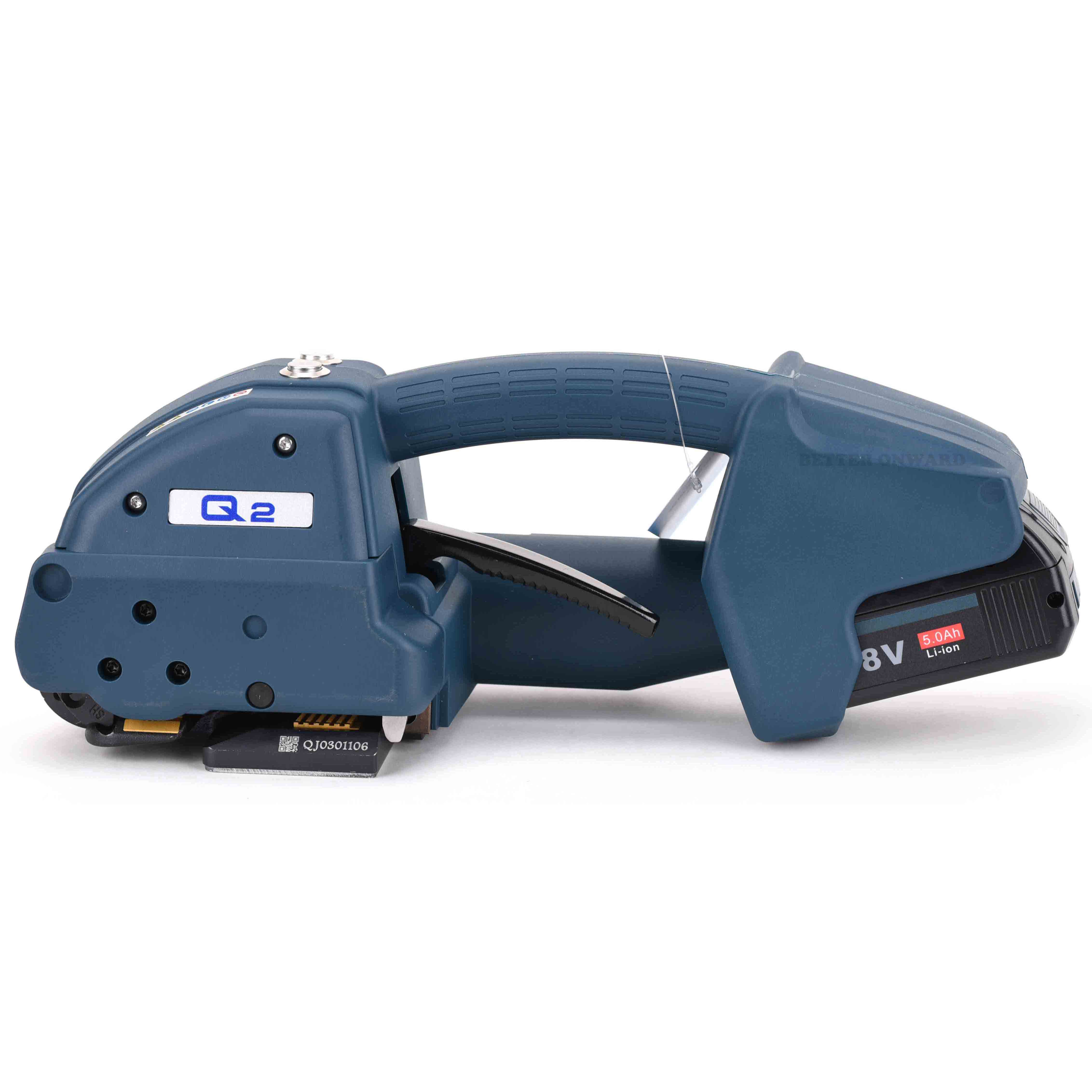 Q2 Full Automatic Battery Powered Plastic Strapping Tools for Tensioning Friction Welding and Cutting Straps
