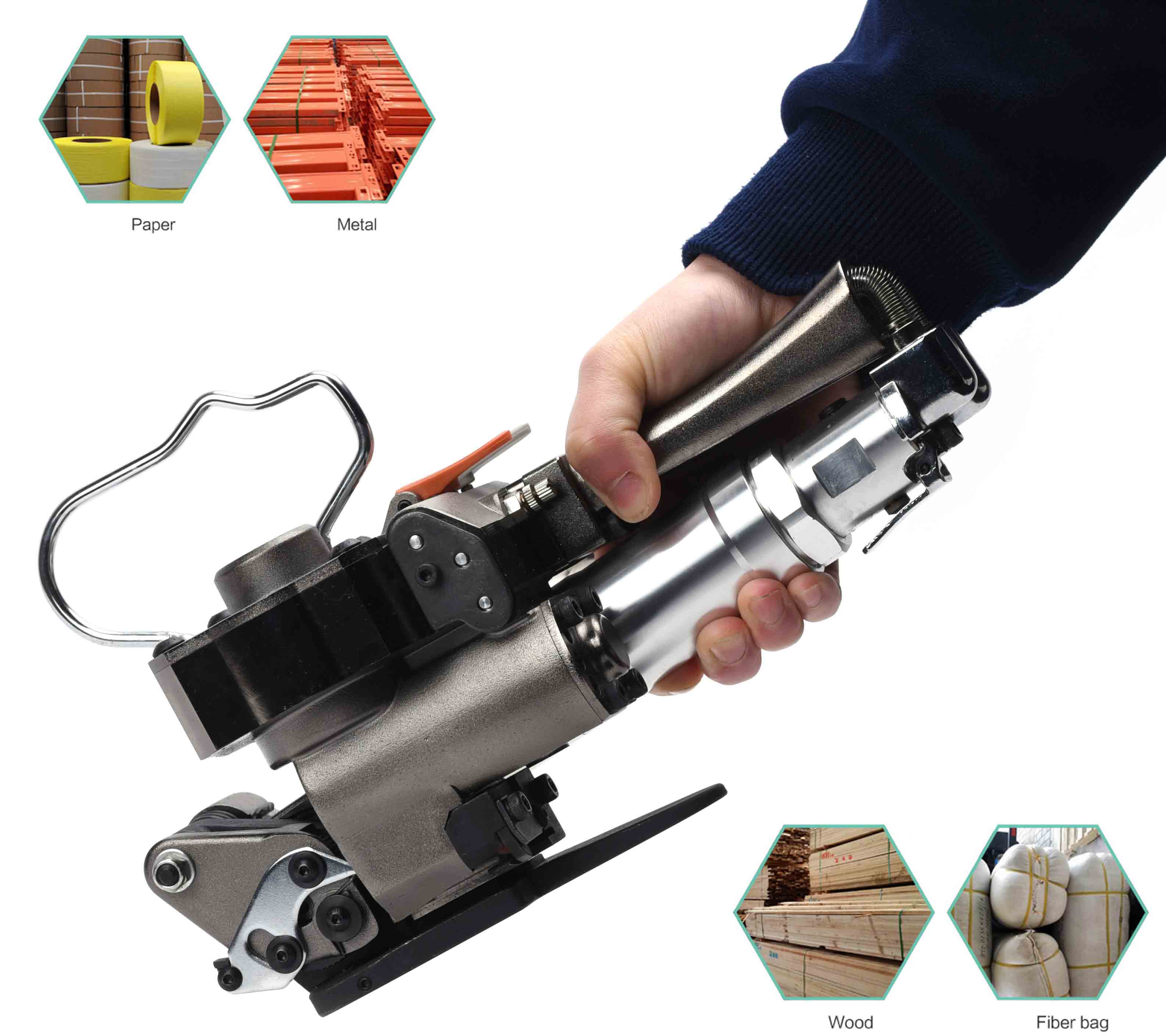 AQD-19 Pneumatic Friction Fusion Packaging Machine PP PET Plastic Strapping Tools