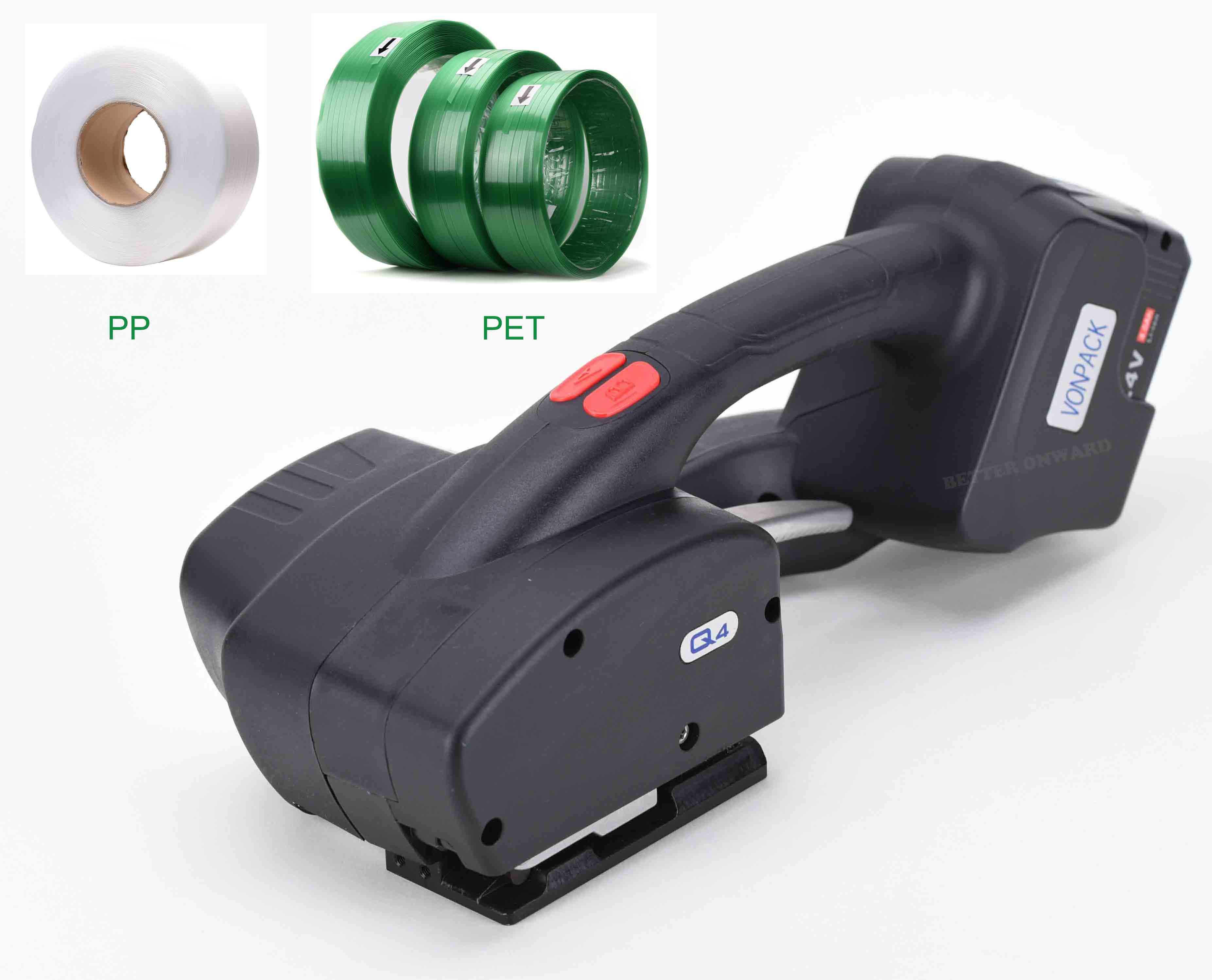 Q4 Handheld Automatic Battery Powered PP PET Plastic Strapping Machine
