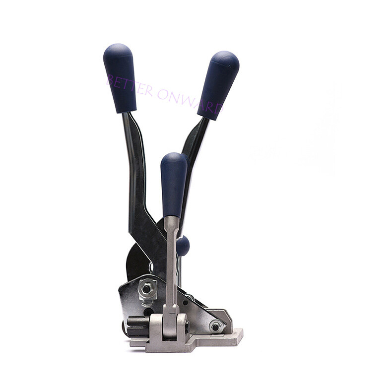 S13 Manual Three-in-One Bearing type Strapping Tool 13mm White PP Straps Tensioning Clipping Buckles and Cutting Machine