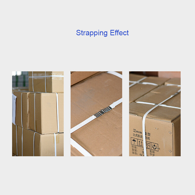 S13 Manual Three-in-One Bearing type Strapping Tool 13mm White PP Straps Tensioning Clipping Buckles and Cutting Machine