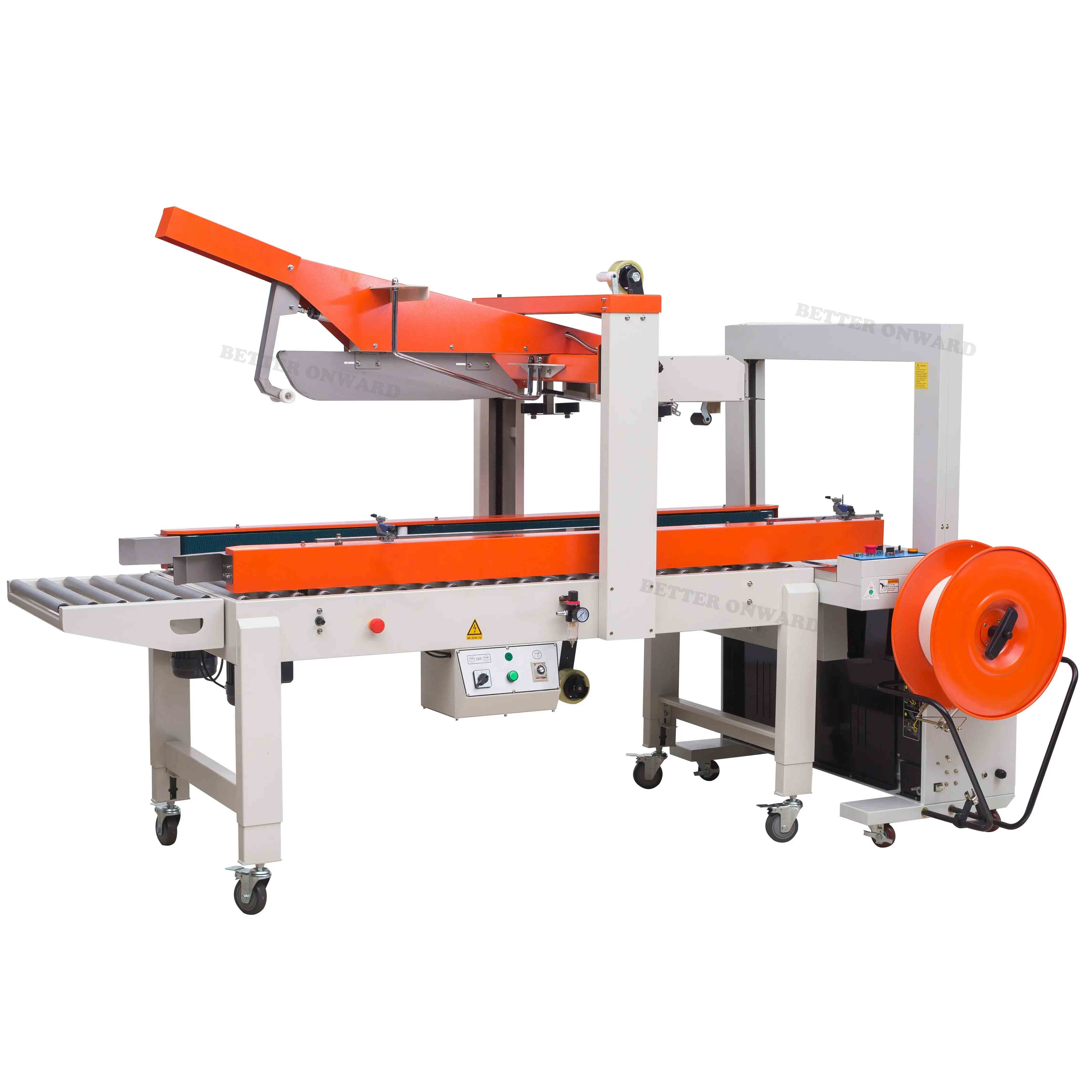 FXJ5050AZ & DBA200 Automatic Carton Box Case Sealing and Strapping Machine