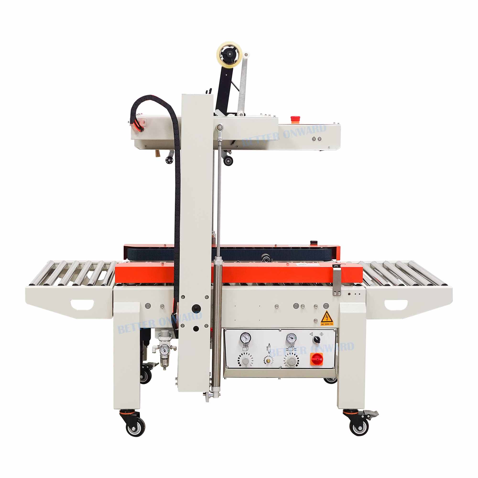 DQFXC5045X Pneumatic Automatic Carton Box Adhesive Tape Sealing Machine with DQFXS7050 Four Corner Edges Sealer