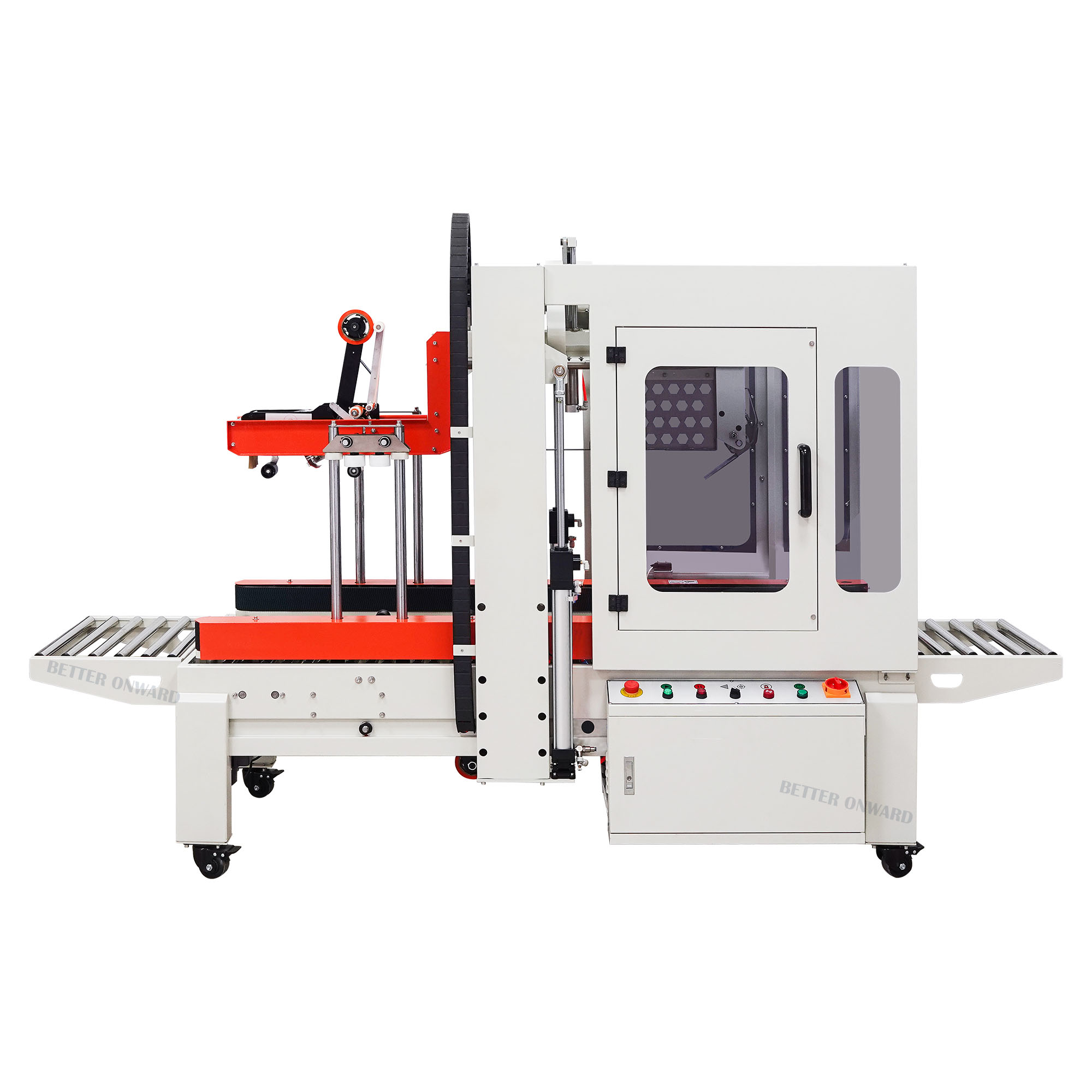 DQFXZ5050S Fully Automatic Flaps Folding Carton Top and Bottom Adhesive Tape Sealing Machine