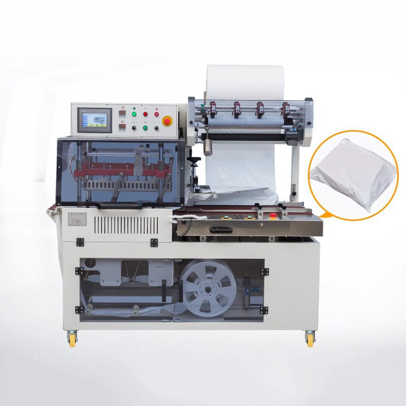 DQL5545PEG Automatic E-Commerce Red Wine Box Wrapping Plastic PE Film L bar Sealing and Cutting Machine