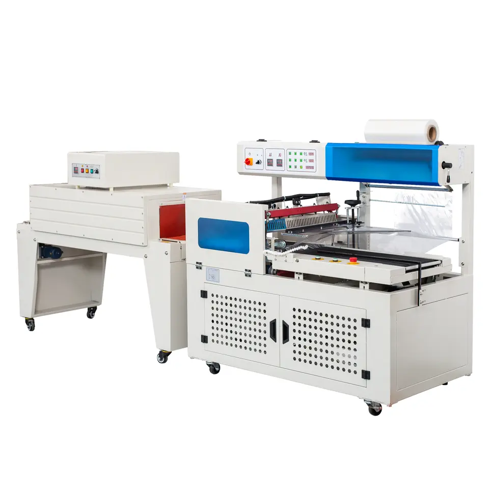 DQL5545D Automatic Tableware Eggs Packaging Plastic Film Wrapping Machine Continuous Conveying L bar Heat Sealer and Cutter