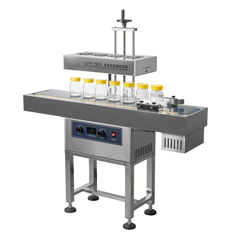 LGYF-1900B Floor Type Air Cooling Continuous Honey Bottles Food Cans Induction Aluminum Foil Sealing Machine