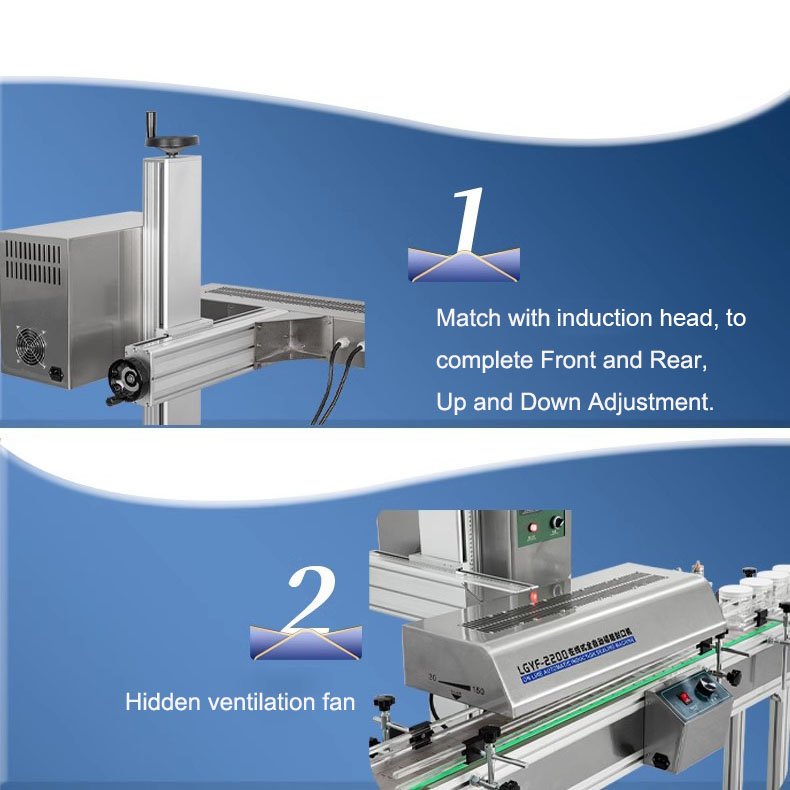 LGYF-2200 Automatic Continuous Electromagnetic Induction Aluminum Foil Sealer for Sealing Plastic and Glass Bottle