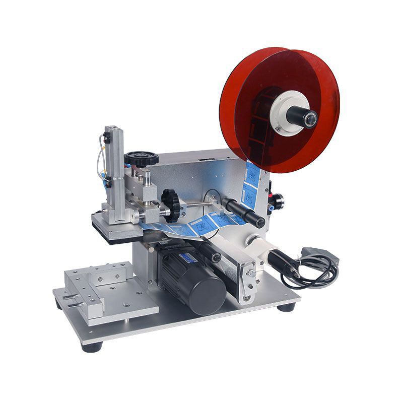 MT-60 Semi-Automatic Glass Metal Plastic PET Bottle Flat Surface Barcode Adhesive Labels Labeling Machine