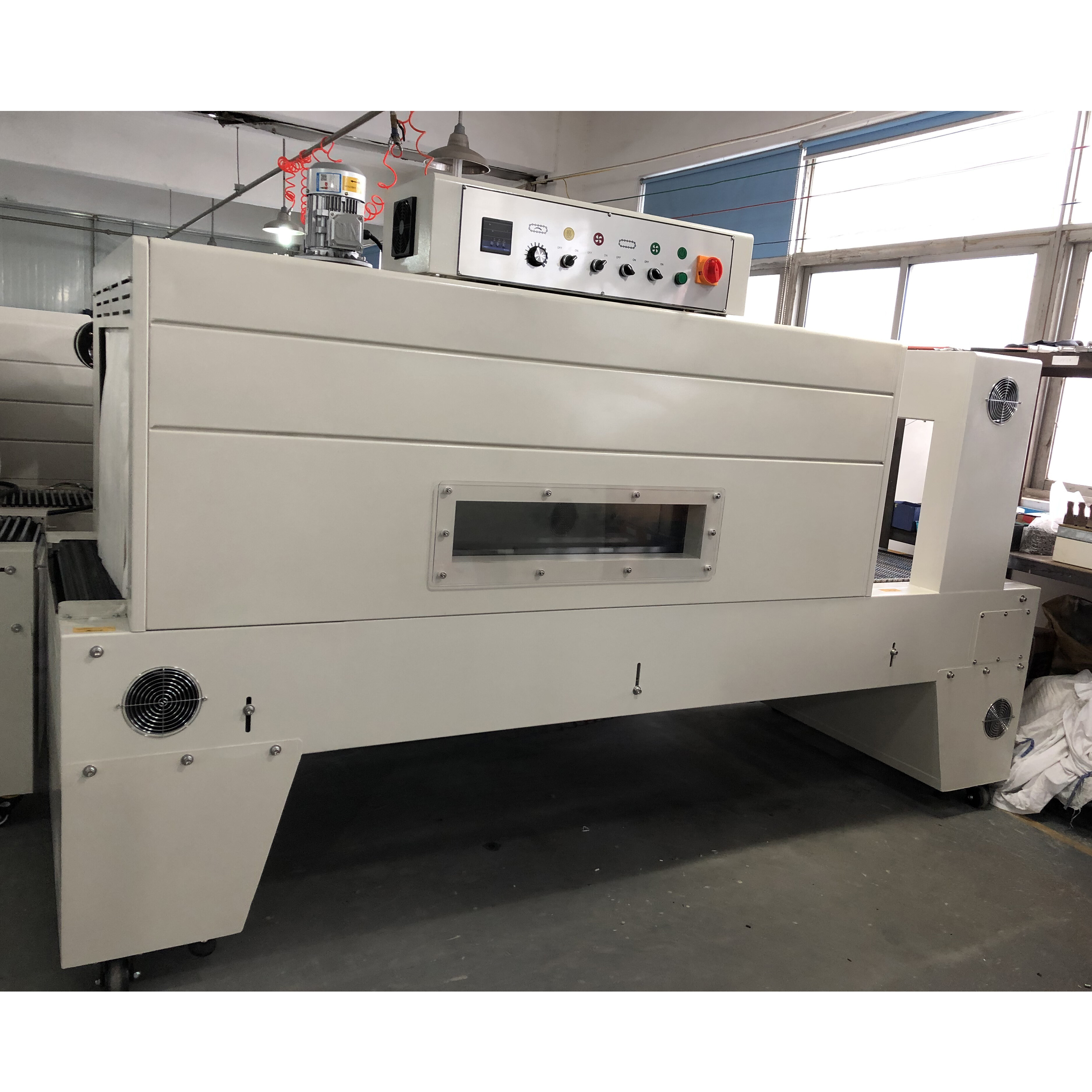 DQX6040S Automatic Pneumatic Sleeve Wrapper & DSE8060A Jet Type PE Plastic Film Shrink Packaging Machine