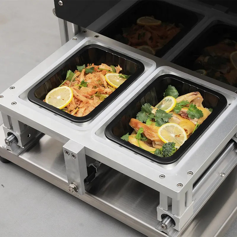 Factory Sale QF430T-S Prepared Meals Cooked Food One Cycle Four Trays Sealing Machine 
