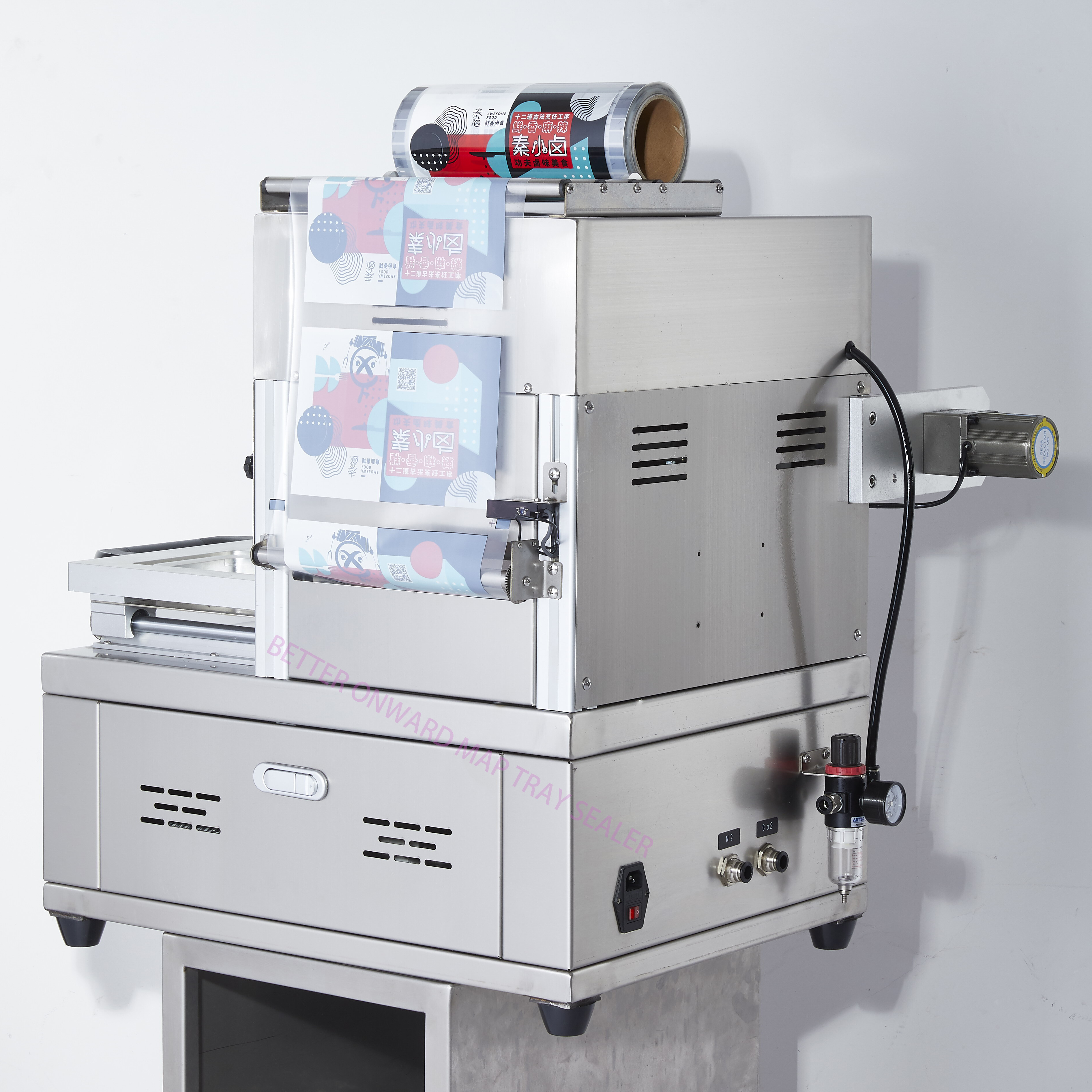 DJT-270G Semi-Automatic Gas Flushing Modified Atmosphere Packaging Food MAP Tray Sealing Machine