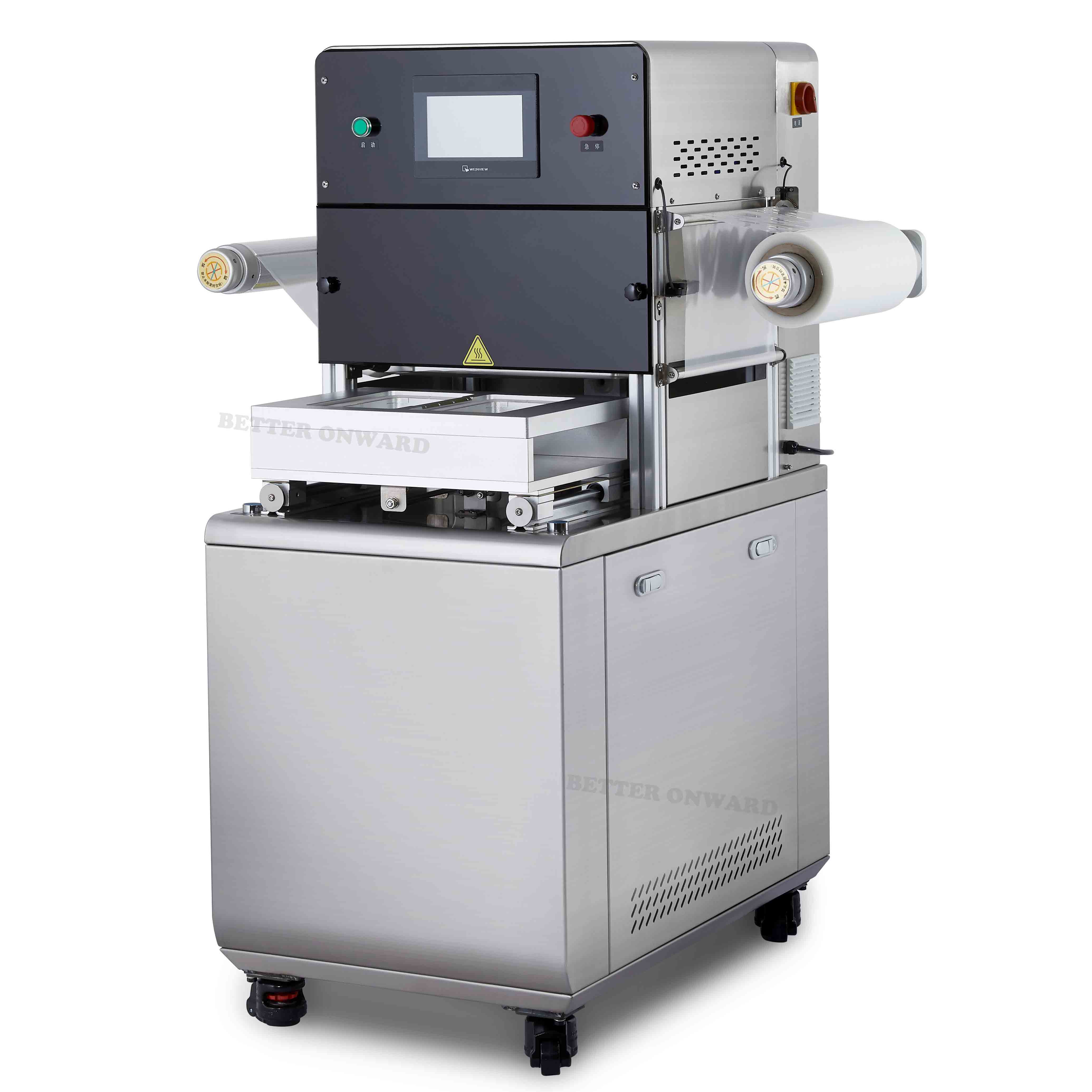 DJL-315G DJL-320G Pneumatic Gas Flushing Fresh-keeping Nitrogen Gas Filling Modified Atmosphere Packaging MAP Tray Sealing Machine