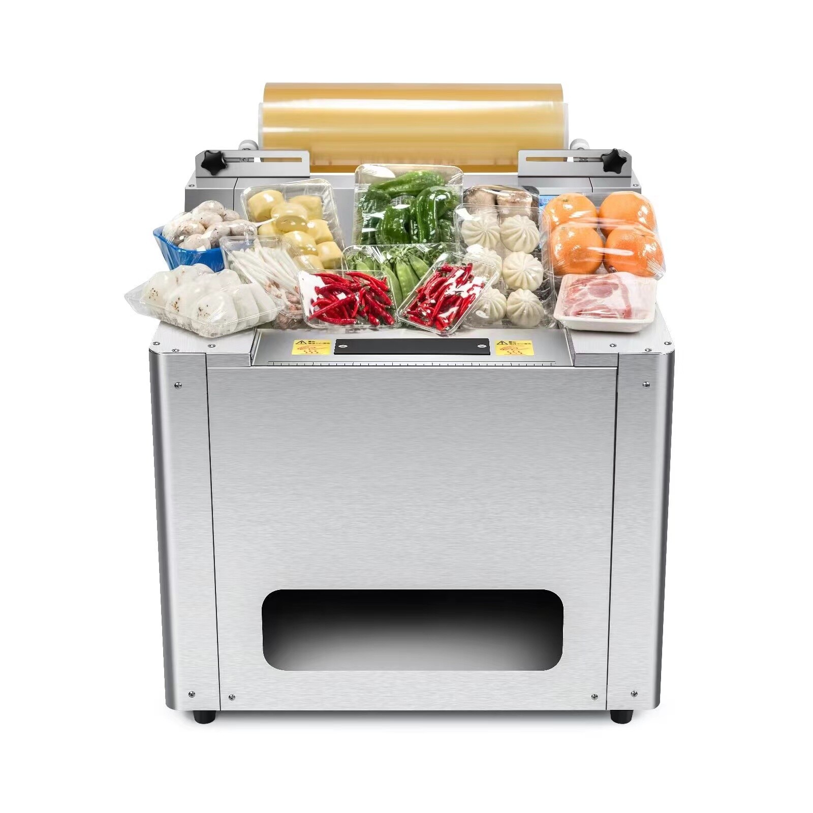 Super X Automatic PE PO PVC Stretch Cling Film Tray Wrapping Packaging Machine