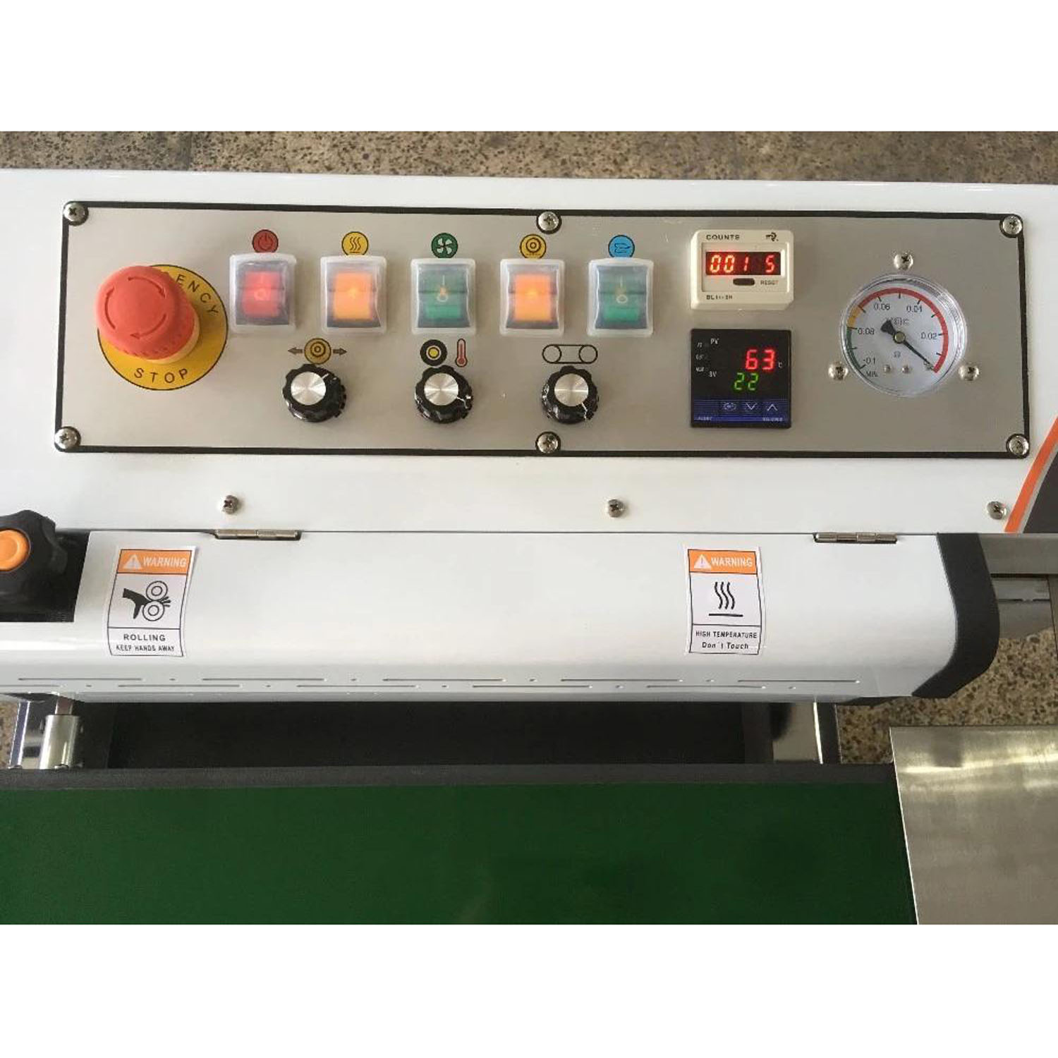 LF1080A Continuous Vacuum Air Suction Zipper Pouches Kraft Paper Plastic Film Bags Band Sealing Machine