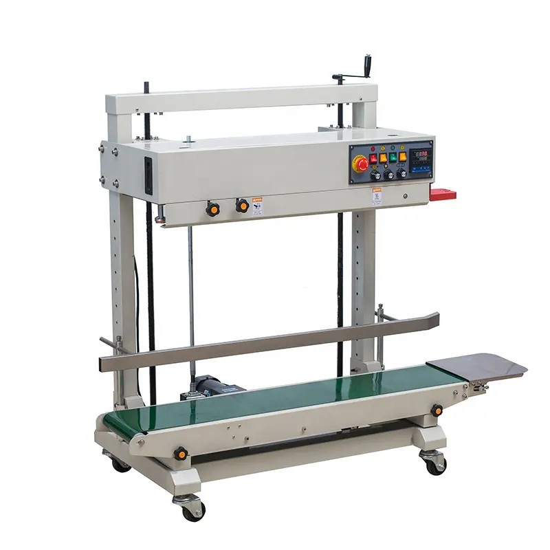 FRD-1200V Continuous Automatic Pouches Bags Plastic Film Heat Sealing Machine Band Sealer Machine for Food Packaging Line