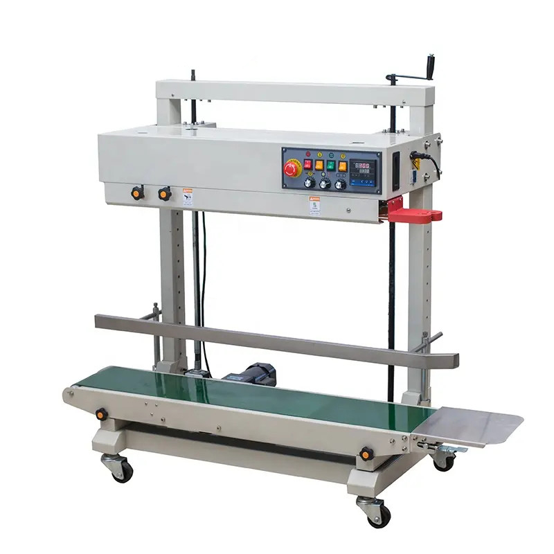 FRD-1200V Continuous Automatic Pouches Bags Plastic Film Heat Sealing Machine Band Sealer Machine for Food Packaging Line