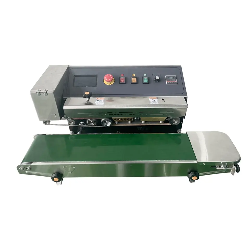 FR-900PM Continuous Band Sealer Horizontal Dual Purpose Bag Packaging Ink Jet Date Printing Sealing Machine
