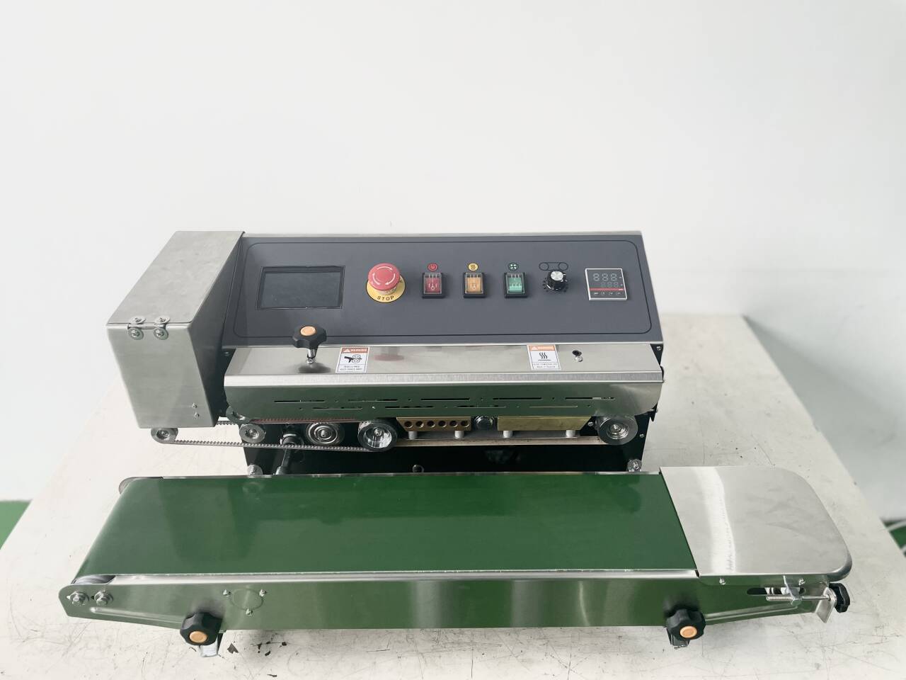 FR-900PM Continuous Band Sealer Horizontal Dual Purpose Bag Packaging Ink Jet Date Printing Sealing Machine