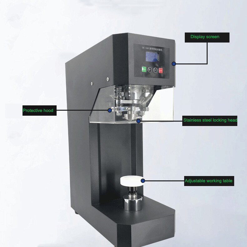 DC-168 Automatic Food Milk Drinks Plastic Bottle Beverage Zip-top Can Cover Sealing Machine