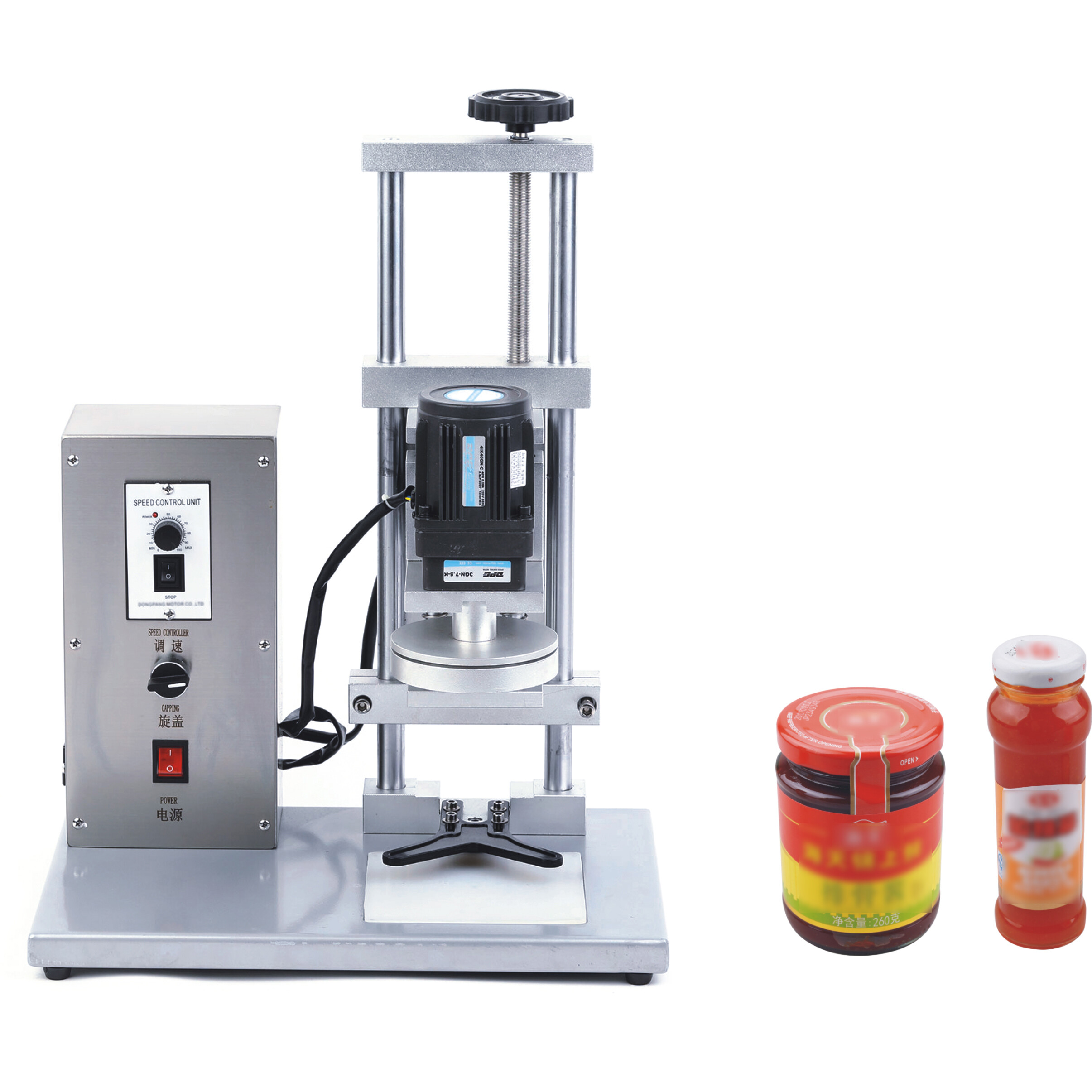 DHZ-450B Semi-automatic Bottles Metal Plastic Screw Flat Caps Capping Machine