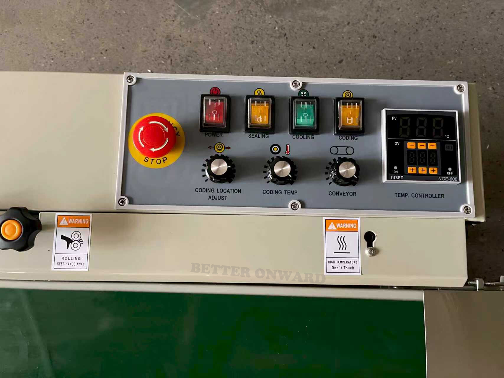 FRD-1000V Vertical Plastic Bags Band Sealing Machine with Solid-ink Coding