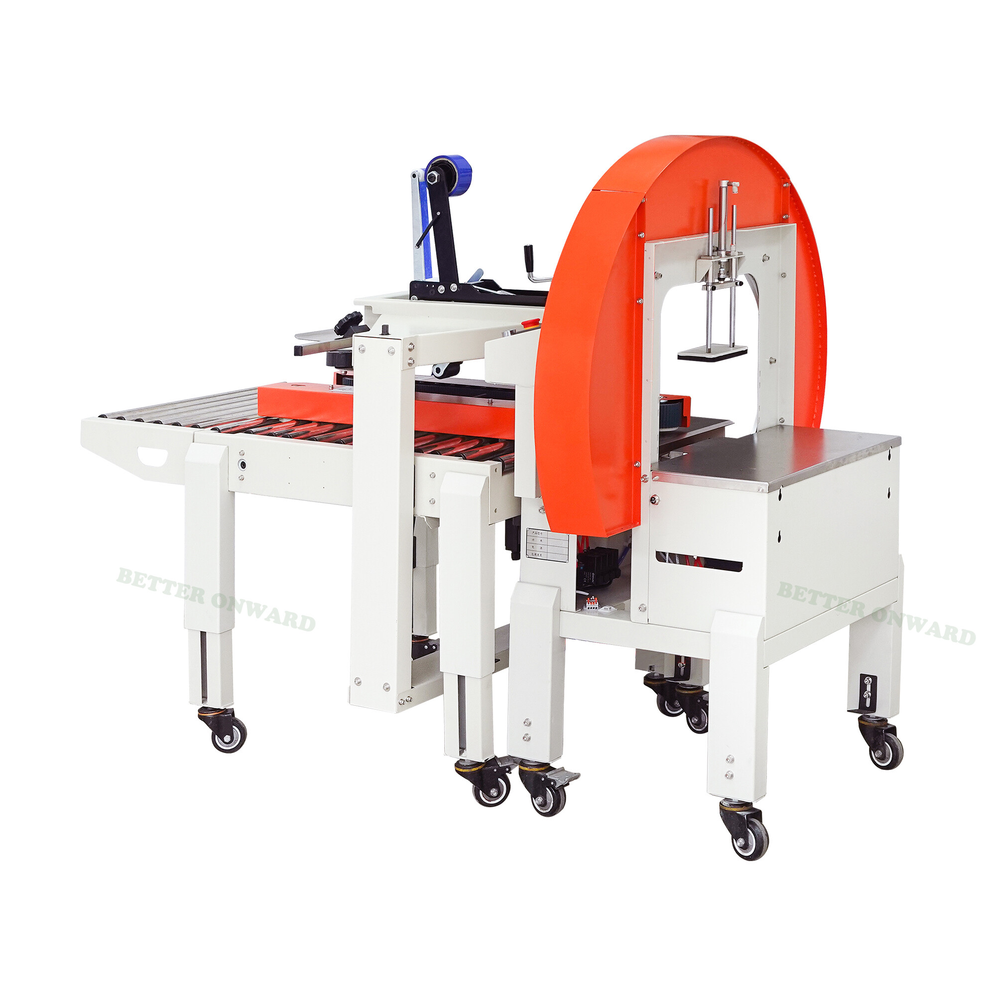 Automatic FXC5050XA Carton Sealer and FXW3040 Adhesive Tape Wrapping and Sealing Machine