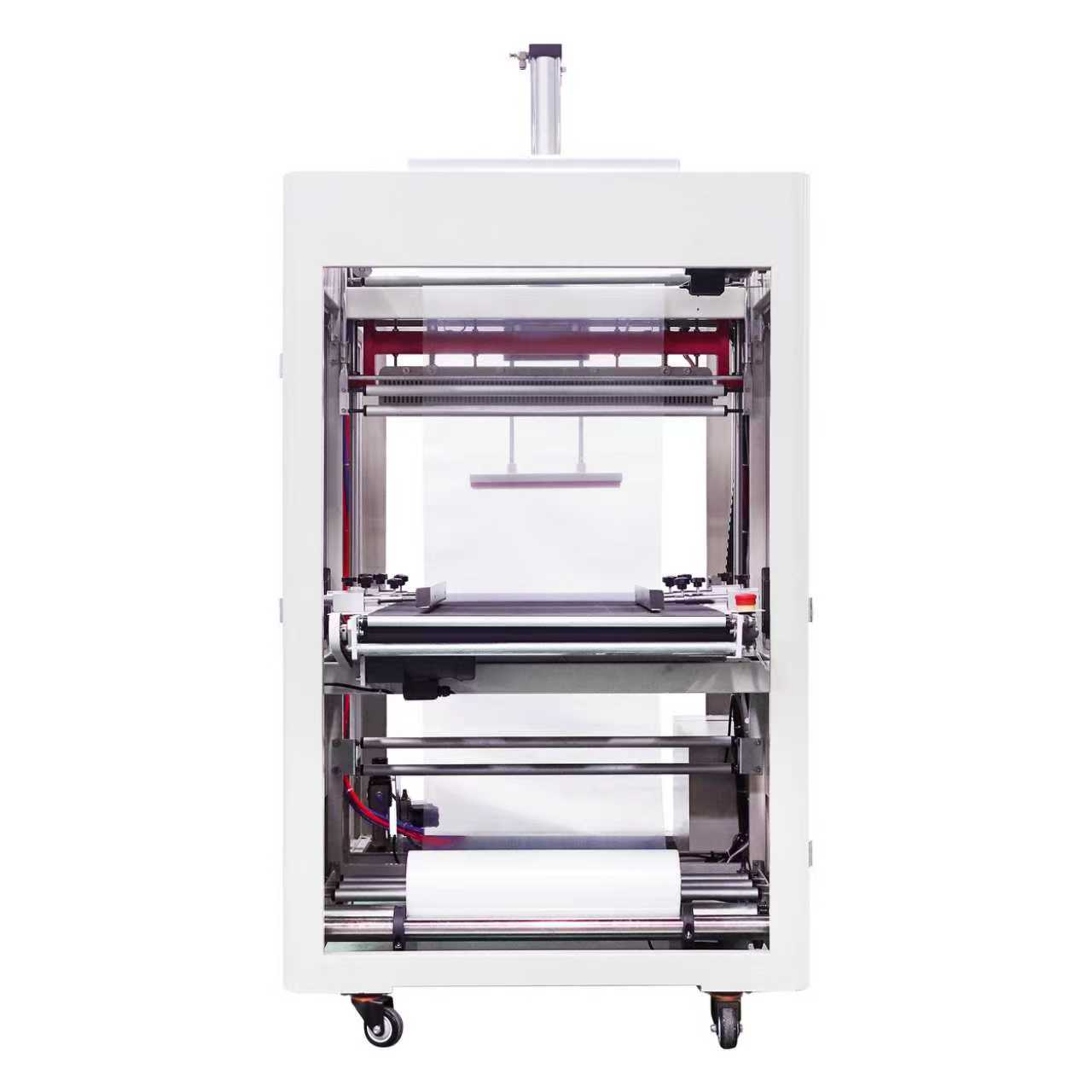 QX7540 Pneumatic Linear Plastic Film Sleeve Wrapping Machine with BSE7050A Jet type Shrink Tunnel