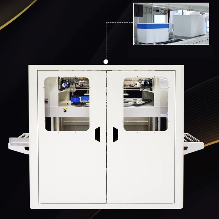 FXW5040H Automatic Pneumatic Fruit Seafood Foam Boxes Wrapping and Sealing Machine
