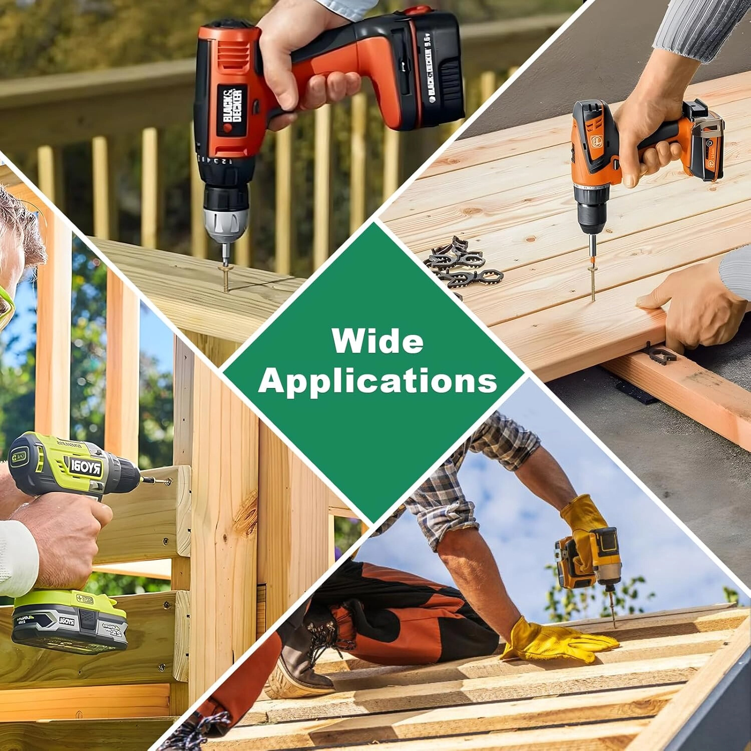 Heavy-Duty Outdoor Deck Screws, 50Pcs Star Drive Decking Wood Screws, Rust Resistant Timber Screws for Timber/Log/Landscaping Wood