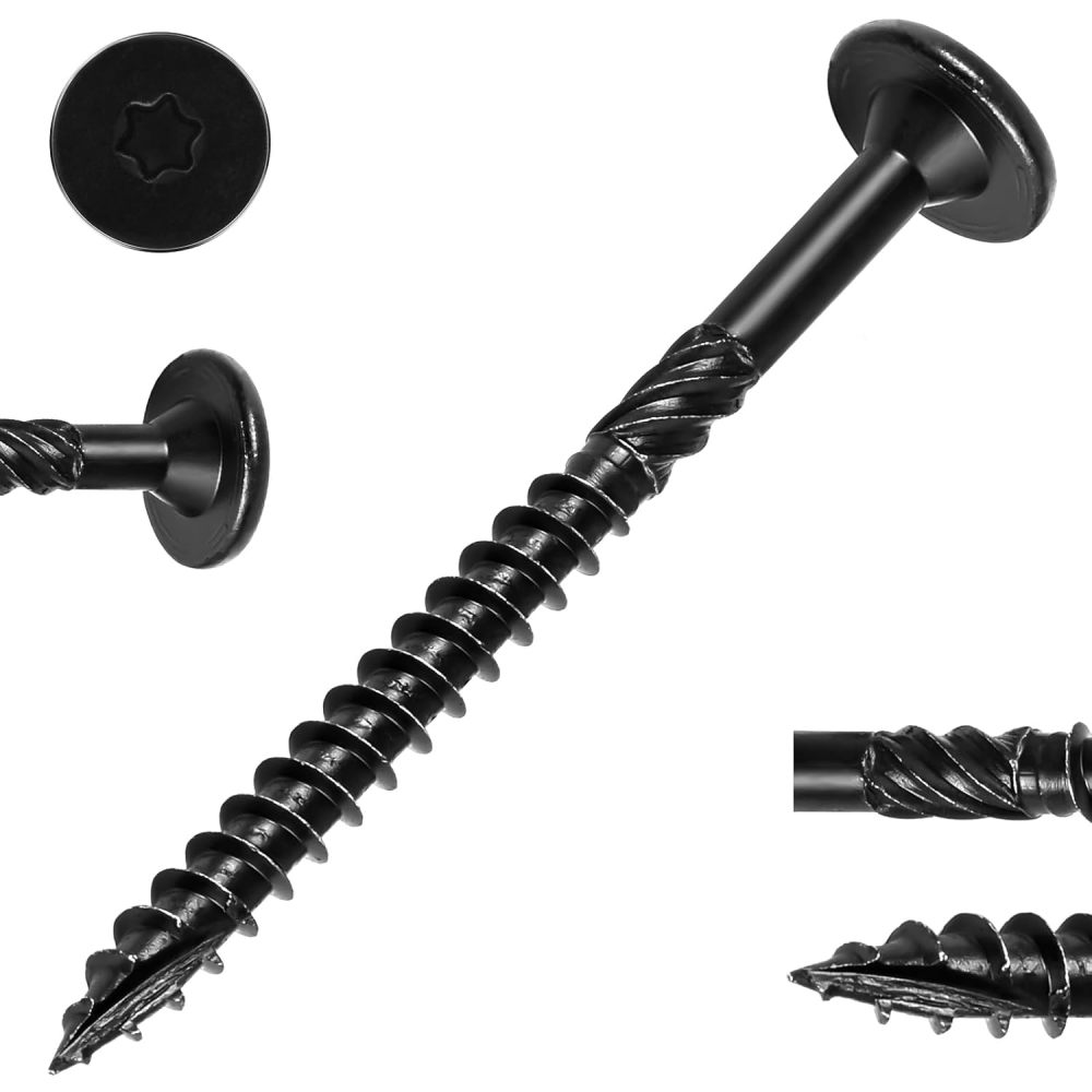 Heavy-Duty Outdoor Wood Screws Assortment Fastener Kit, 50Pcs Star Drive Deck Screws, Rust Resistant Timber Screws for Timber/Log/Landscaping Wood