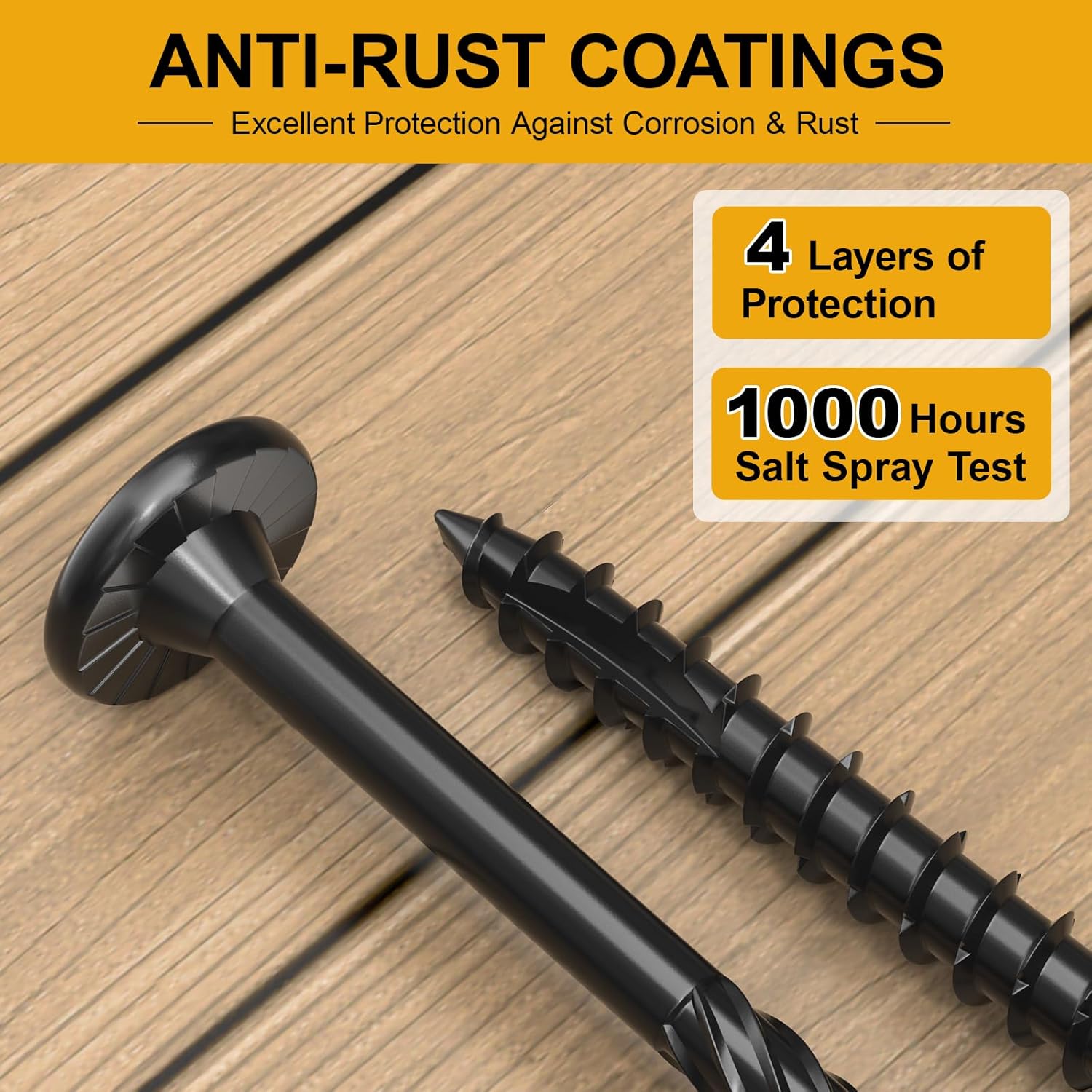 Wood Structural Lag Screws  Star Drive Decking Wood Screws, Rust Resistant Timber Screws for Timber/Log/Landscaping