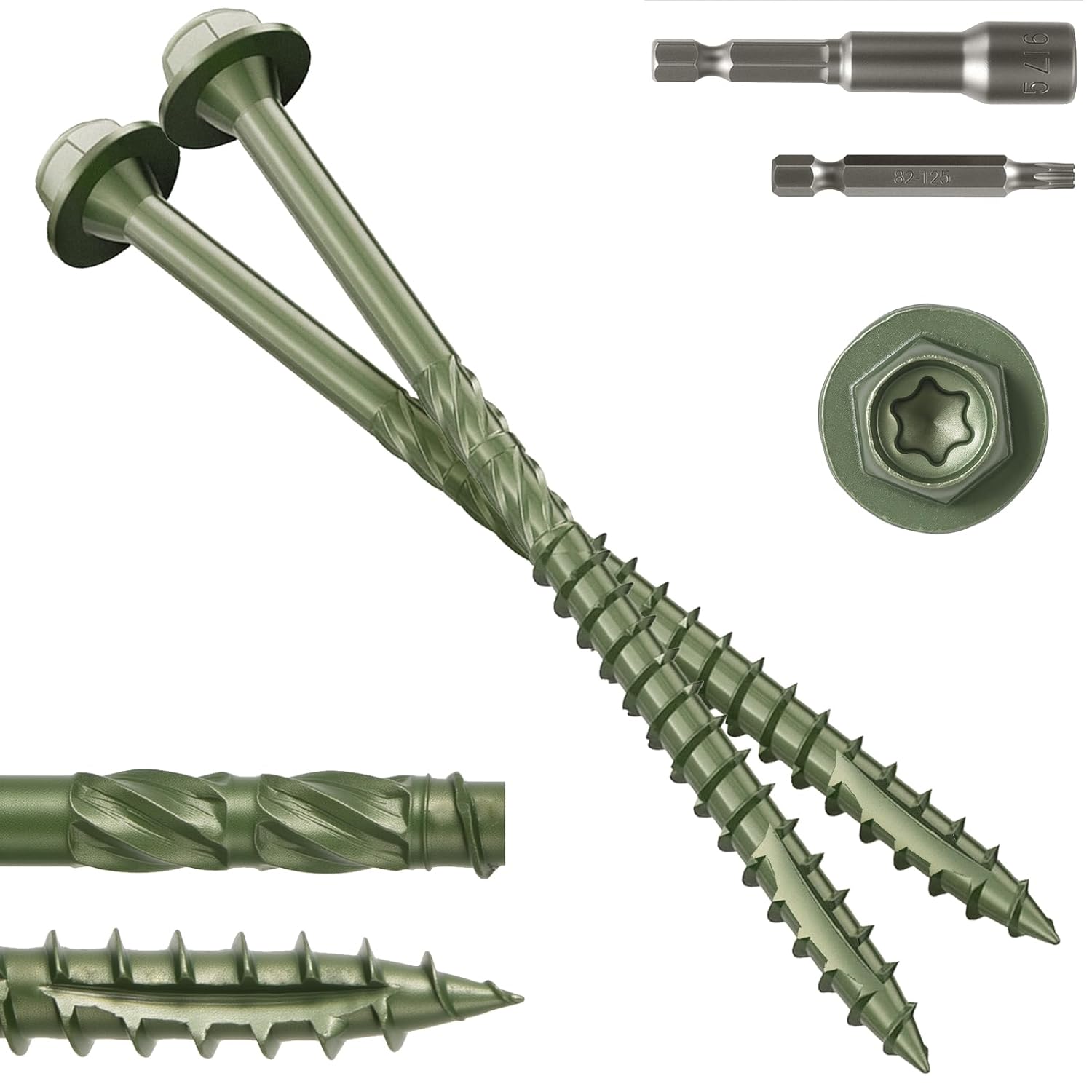 Wood Structural Screws Hex Head Lag Screws, Rust Resistant Timber Screws for Timber/Log/Landscaping Wood Wood Structural Screws Hex Head Lag Screws, Rust Resistant Timber Screws for Timber/Log/Landscaping Wood